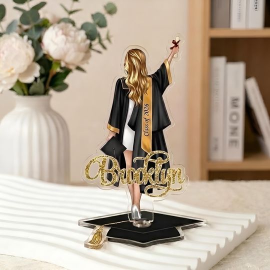 Personalized Graduation Spinning Acrylic Standee Class of 2026, Custom Name And Costume Grad Gift, Unique Grad Gift, Grad Party Decor