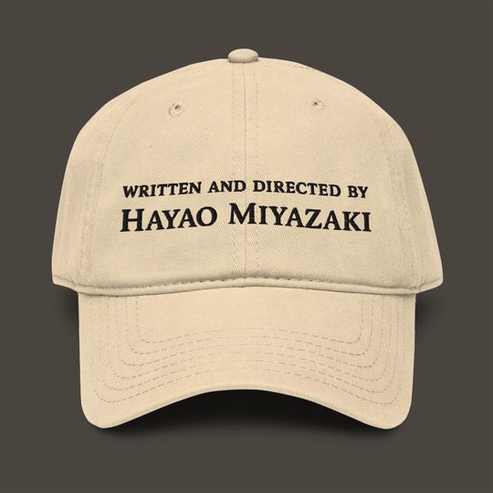 Hayao Miyazaki Embroidered Garment Washed Baseball Cap | Director Hat