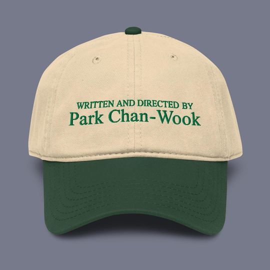 Park Chan-Wood Embroidered Garment Washed Baseball Cap | Director Hat