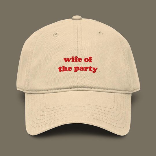 Wife Of The Party Embroidered Garment Washed Baseball Cap