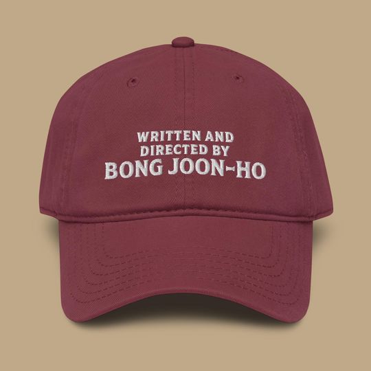 Bong Joon-Ho Embroidered Garment Washed Baseball Hat: Film Director Cap
