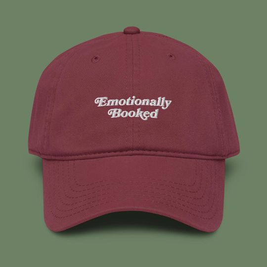 Emotionally Booked Embroidered Garment Washed Baseball Cap