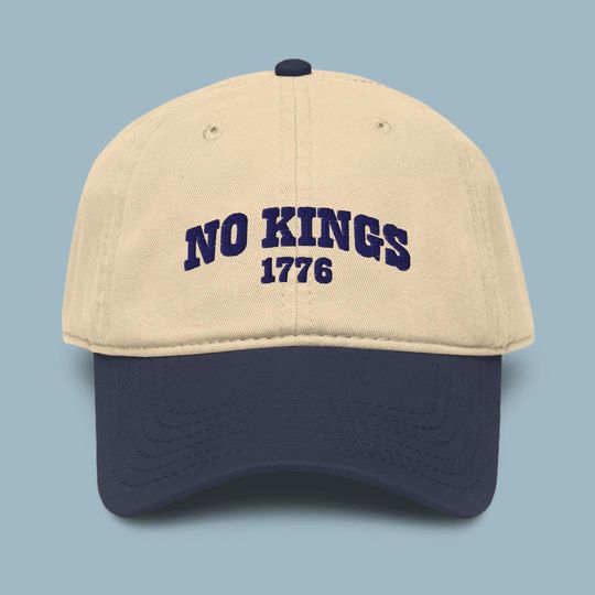 No Kings 1776 Embroidered Garment Washed Baseball Cap