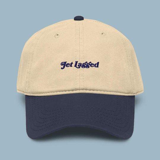 Jet Lagged Embroidered Garment Washed Baseball Cap