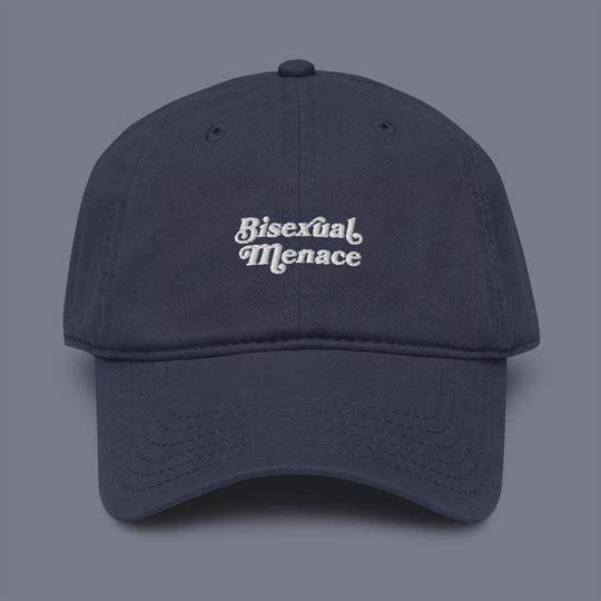 Bisexual Menace Embroidered Garment Washed Baseball Hat: Queer Cap