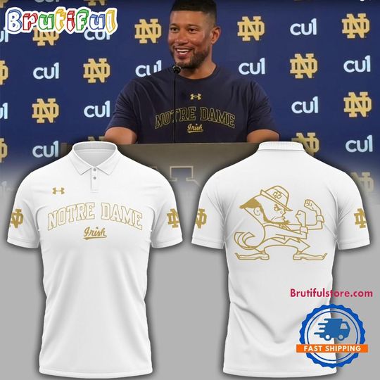 ND Fighting Irish Coach Marcus Freeman White Polo Shirt