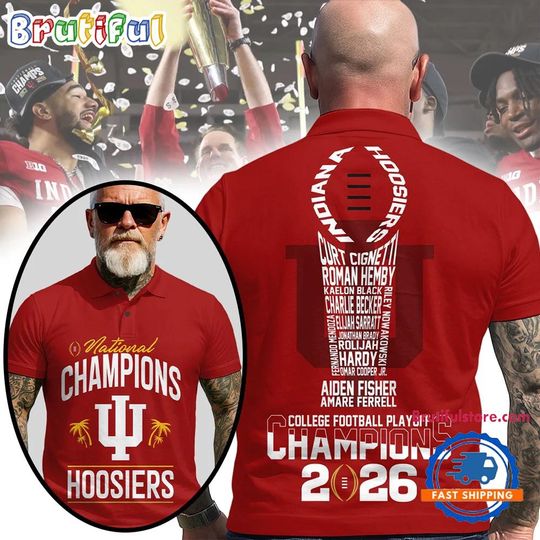 Indiana Hoosiers NCAA 2026 CFP National Champions Polo Shirt