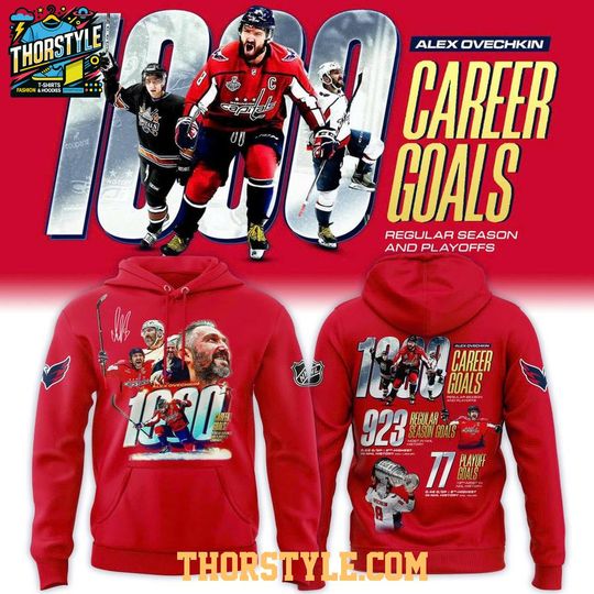 Alex Ovechkin 1000 Career Goals Milestone Washington Capitals 2026 Hoodie