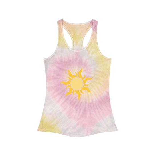 Let Your Light Shine Tie Dye Racerback Tank Top