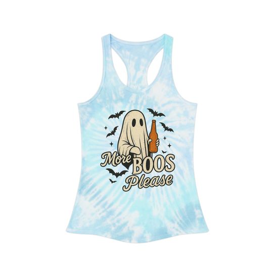 Halloween Ghost Tie-Dye Tank Top: Spooky Party Wear