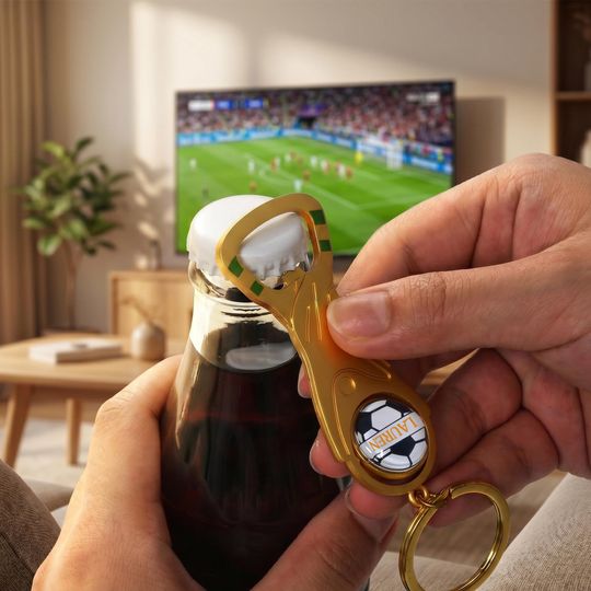 Personalized Football Photo Bottle Opener | Custom Name & Number Sports | Sports Memorabilia | Gifts for Football Fans | Father's Day Gifts