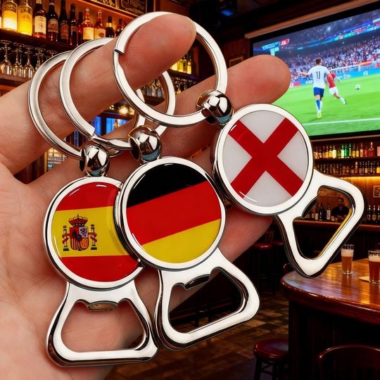 2026 World Cup Flag Bottle Opener Keychain - Flag Keychain & Bottle Opener Combo