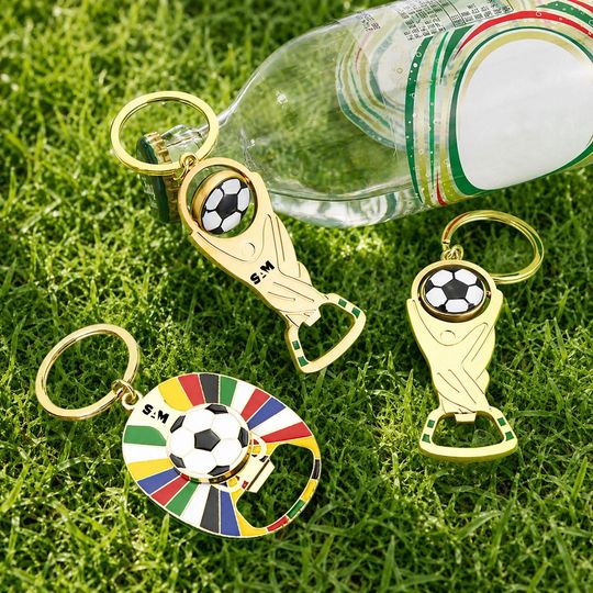 100pcs Custom Soccer Bottle Opener Keychain, Gift for Soccer Fan & Coach, World Cup Gifts