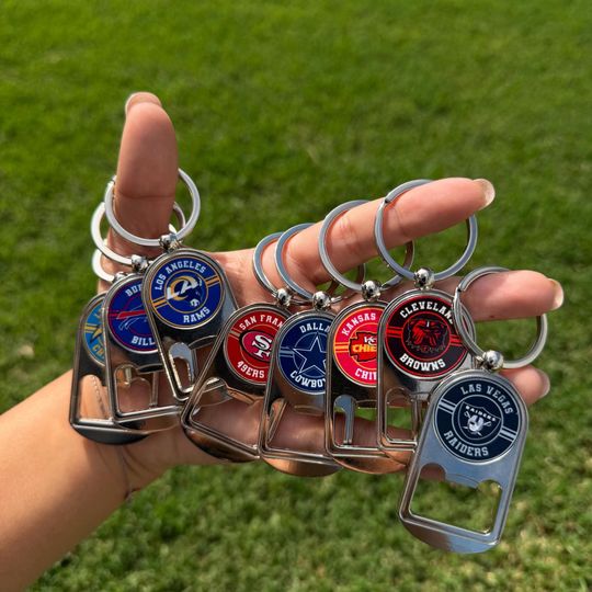 football bottle opener keychains