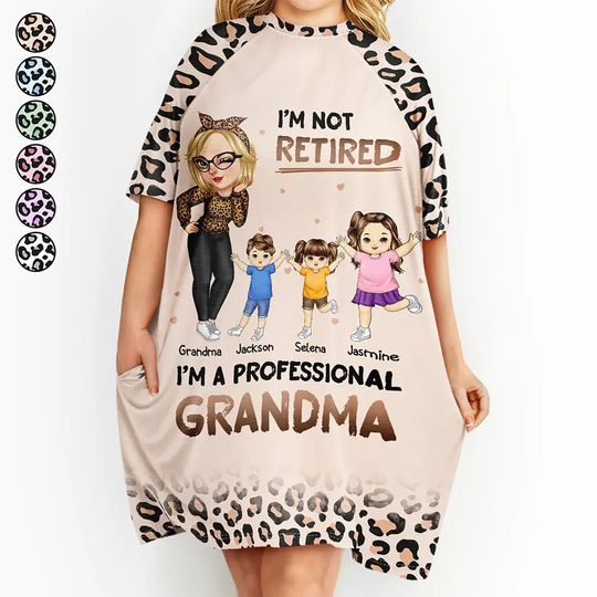          I'm A Professional Grandma Retirement Gift - Personalized Women's Sleep Tee       