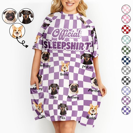          Custom Photo Official Sleepshirt - Birthday, Loving Gift For Dog Lover, Cat Mum, Pet Mom - Personalized Women's Sleep Tee       
