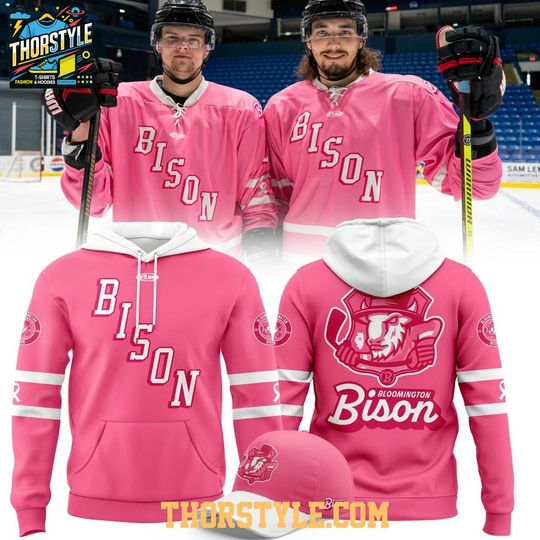 Bloomington Bison Pink In The Rink 2026 Night Hoodie