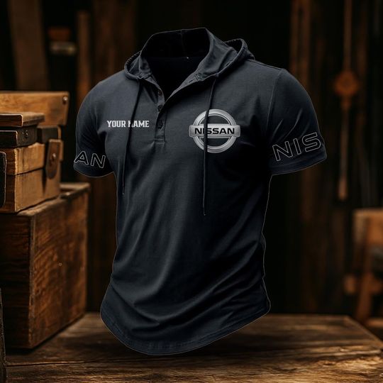 Nissan Trucks Truck Classic Men's Sports Fitness Hooded Short Sleeved