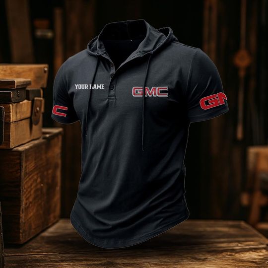 GMC Trucks Truck Classic Men's Sports Fitness Hooded Short Sleeved