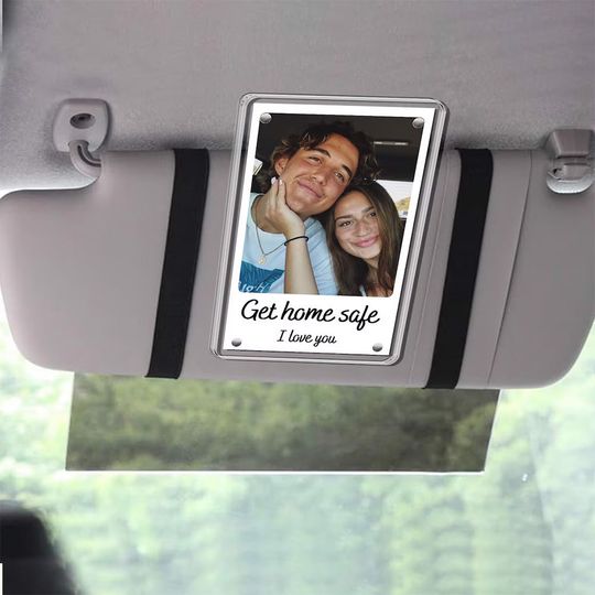 Customized Father’s Day Car Visor Clip with Dad and Child Photo