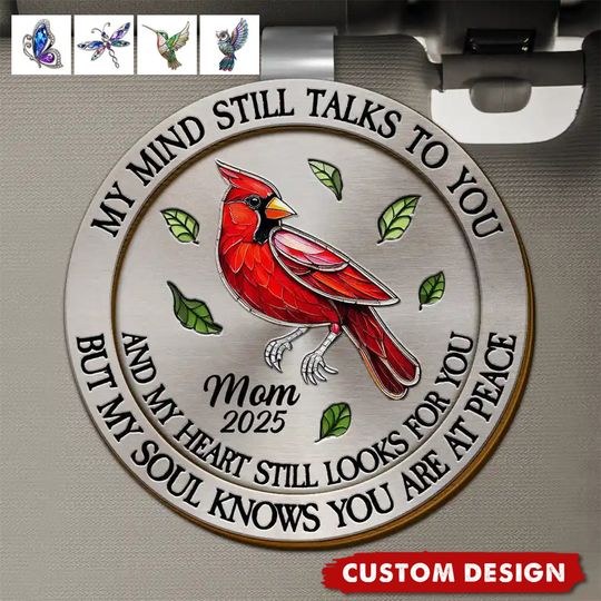 Memorial Personalized Car Visor Clip - My Mind Still Talks to You