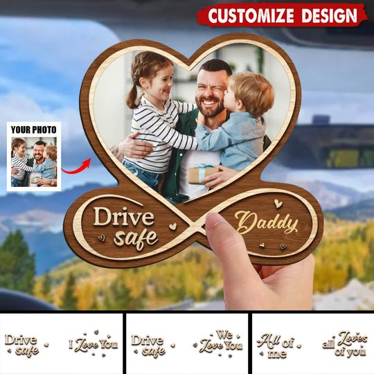 Drive Safe I Love You Couple Personalized Car Visor Clip Gift for Husband Wife Anniversary