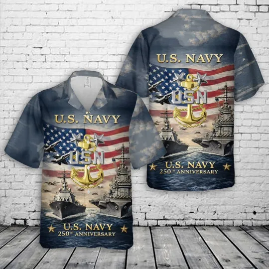 US Navy Master Chief Hawaiian Shirt 1776 2026 250th Anniversary