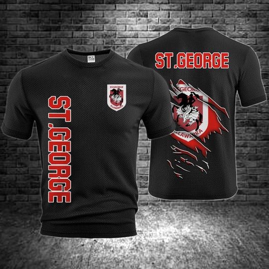 St. George Illawarra Dragons Waffle T-Shirt for Mens