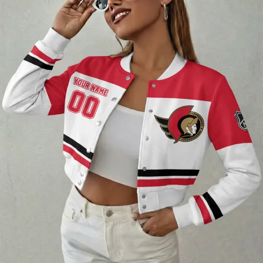 Ottawa Senators NHL Women’s Cropped Varsity Jacket