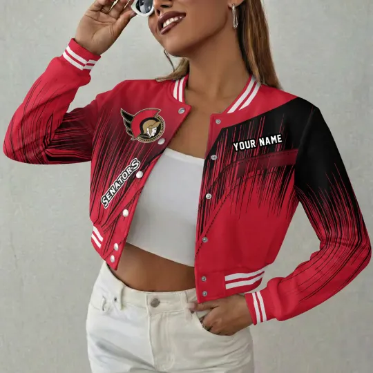 Ottawa Senators NHL Women’s Cropped Varsity Jacket