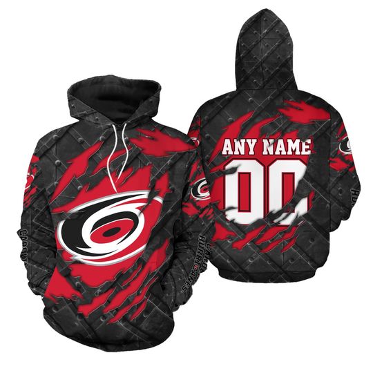 Personalized Carolina Hurricanes Hoodie Special Black Metal Design