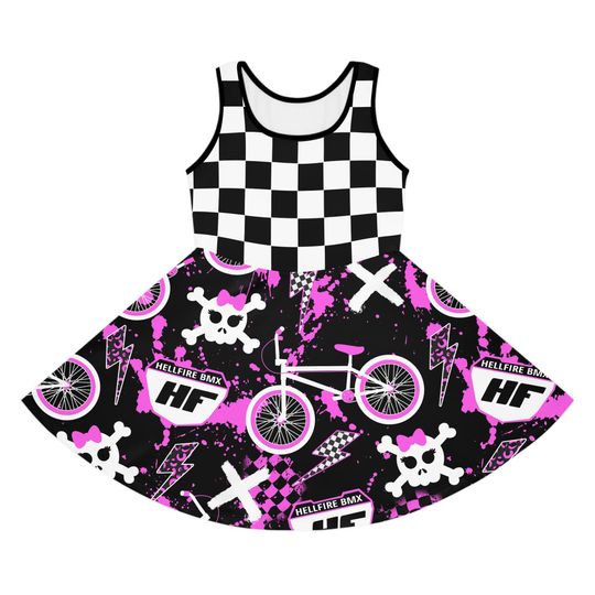Girls' Sleeveless Sundress BMX print