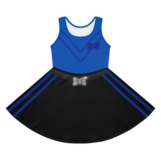 Lucia Wiggle Inspired Costume Dress, Blue Girls' Sleeveless Sundress, Anthony the Wiggles Dress