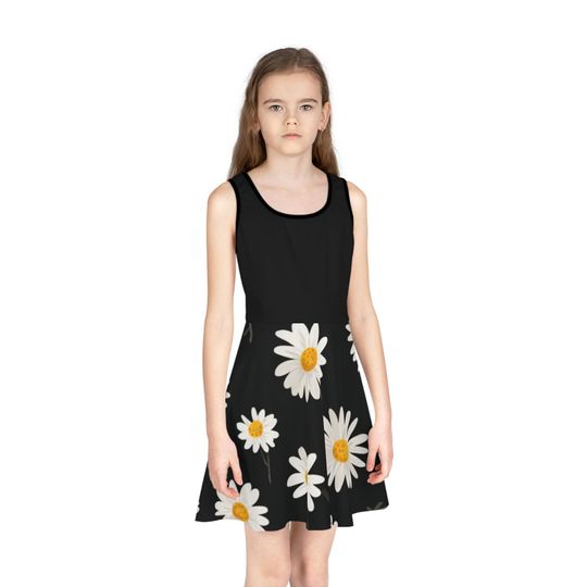 Girls' Daisy Floral Sleeveless Sundress for Summer