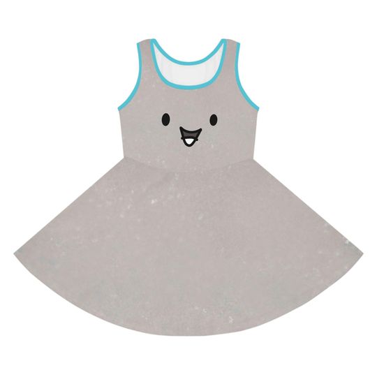 Girls' Sleeveless Sundress with Narwhal and Sea Creatures Print