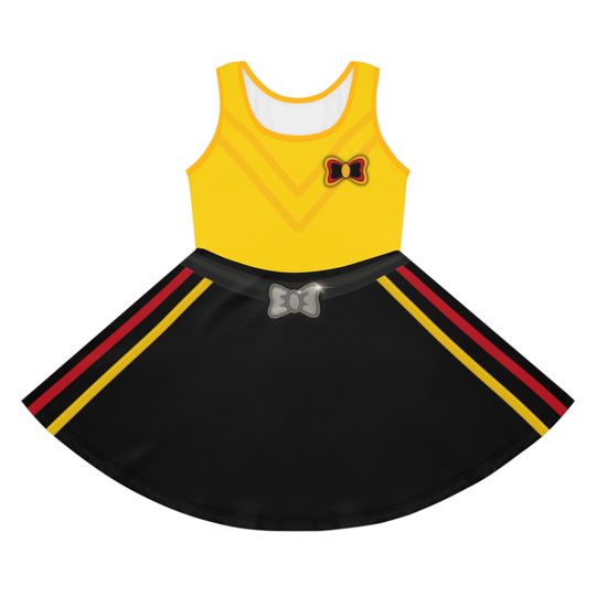 Evie Wiggle Inspired Costume Dress for Toddlers and Girls Yellow Red