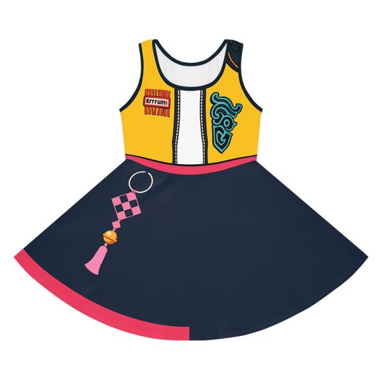 Kpop Demon Hunters Costume Dress for Girls, Rumi Style Sleeveless Sundress, Toddler Halloween Outfit, Anime-Inspired Cosplay Dress