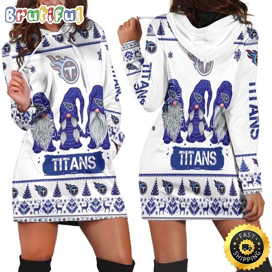 football Tennessee Titans Hoodie Dress Gnomes All Over Print Hoodie Women
