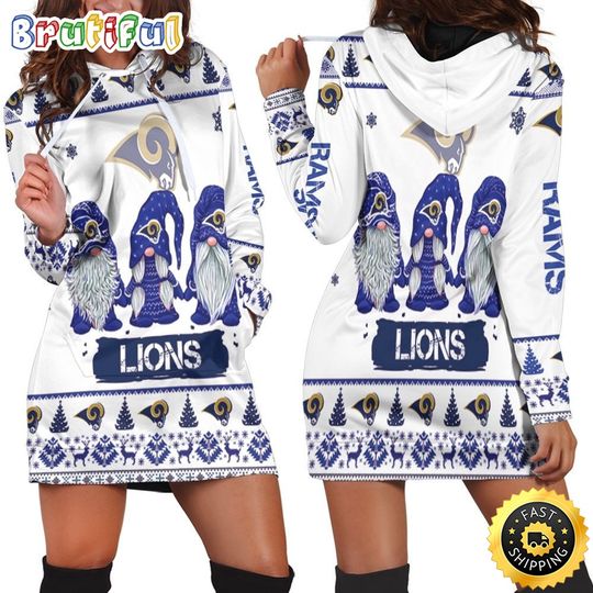 football Los Angeles Rams Hoodie Dress Gnomes All Over Print Hoodie Women