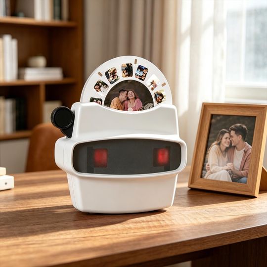Custom Retro Photo Viewfinder Reel, Personalized Anniversary Keepsake Viewer,Family Memorial Gift for Him or Her,Father's Day Gift For Dad