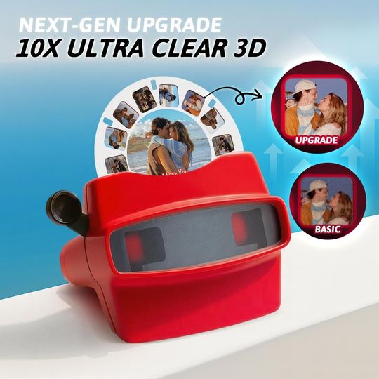 Custom Photo 3D Viewfinder and Reel Gift, Personalized Christmas or Birthday Gift, Personalized Text and Photo Viewer with Your Own Photos