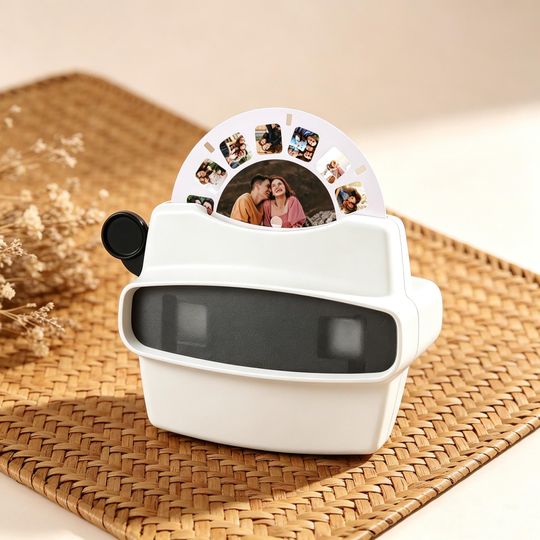 Custom 3D Photo Viewfinder,Personalized Slide Viewer with Picture Reel,Wedding Gift,Couple Gift,Family Memories Viewer,Day Gift for New Dad