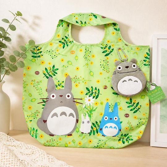 Green Cute Totoro Shopping Tote Bag