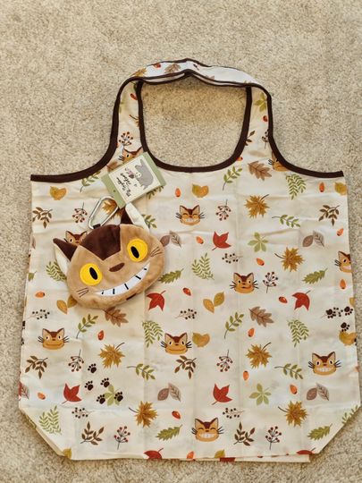 Japanese Kawaii Forest Cat Shopping Tote Bag