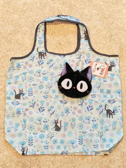 Black Cat Shopping Tote Bag, Cute Gift