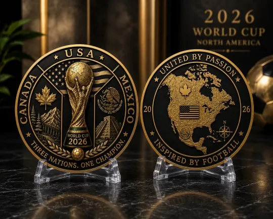 North America World Cup 2026 Coin FIFA Soccer Fan Gift Souvenir