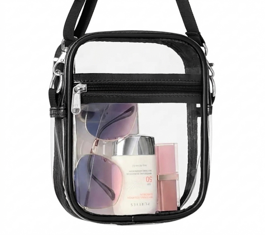 Transparent Crossbody Messenger Bag with Adjustable Strap