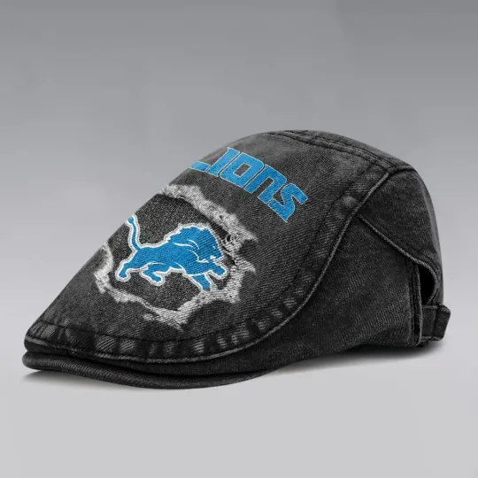 Detroit Lions Casual Adjustable Newsboy Cap