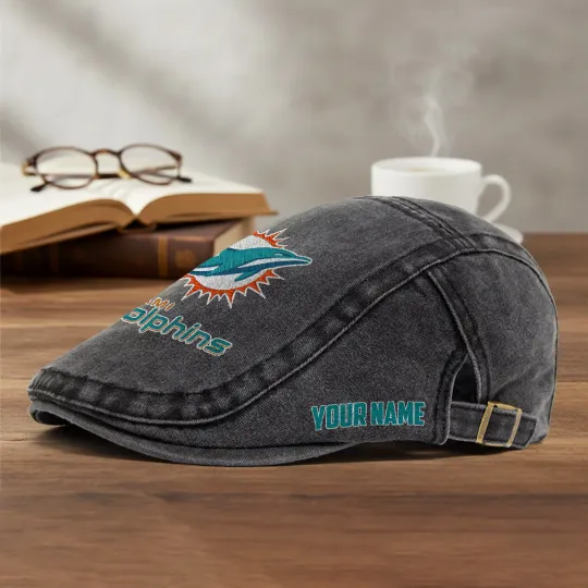 Miami Dolphins Casual Adjustable Newsboy Cap