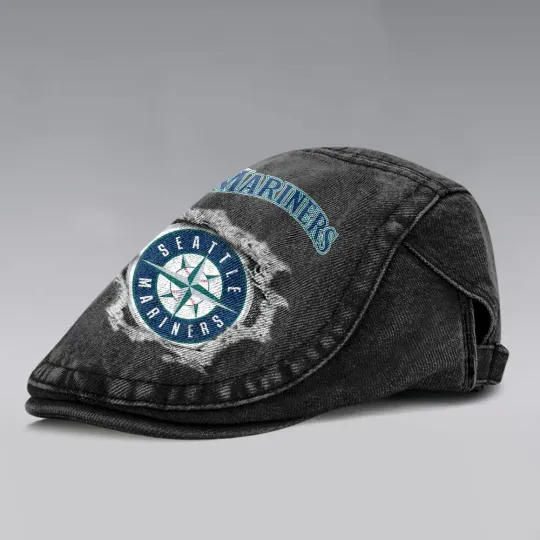 Seattle Mariners Casual Adjustable Newsboy Cap